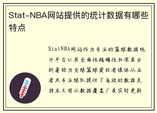 Stat-NBA网站提供的统计数据有哪些特点